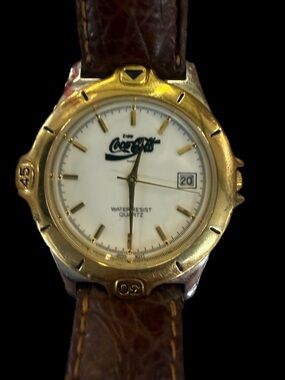 Coca-Cola Men’s Watch By Michele Quartz Japan Movement And Date Rare